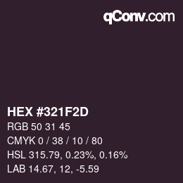 Color code: HEX #321F2D | qconv.com