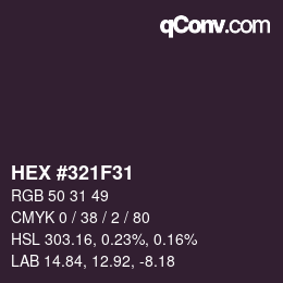 Color code: HEX #321F31 | qconv.com
