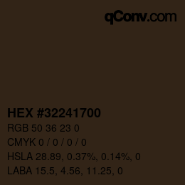 Color code: HEX #32241700 | qconv.com