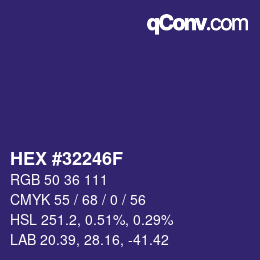 Color code: HEX #32246F | qconv.com