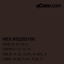 Color code: HEX #32252100 | qconv.com