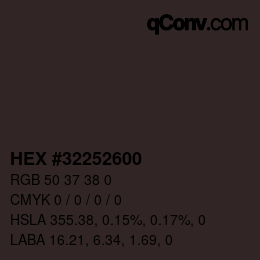 Color code: HEX #32252600 | qconv.com