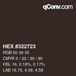 カラーコード: HEX #322723 | qconv.com