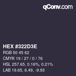 Color code: HEX #322D3E | qconv.com
