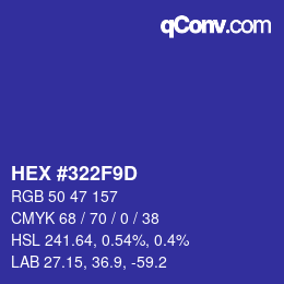 Color code: HEX #322F9D | qconv.com