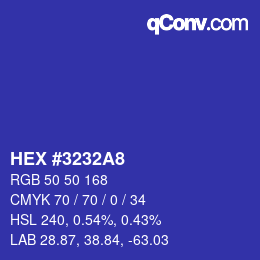 Color code: HEX #3232A8 | qconv.com