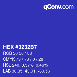 Color code: HEX #3232B7 | qconv.com
