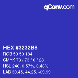 Color code: HEX #3232B8 | qconv.com