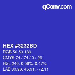 Color code: HEX #3232BD | qconv.com