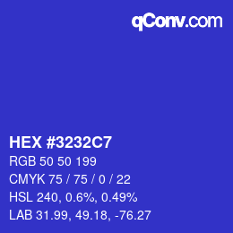 Color code: HEX #3232C7 | qconv.com