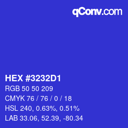 Color code: HEX #3232D1 | qconv.com