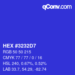 Código de color: HEX #3232D7 | qconv.com