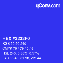 Color code: HEX #3232F0 | qconv.com