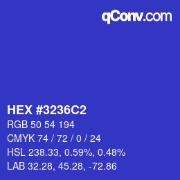 カラーコード: HEX #3236C2 | qconv.com