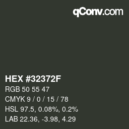 Farbcode: HEX #32372F | qconv.com