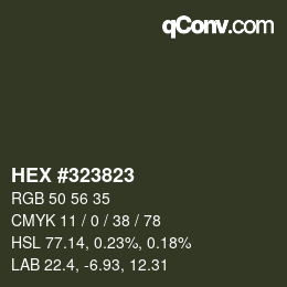カラーコード: HEX #323823 | qconv.com