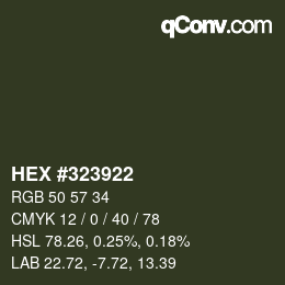 Color code: HEX #323922 | qconv.com