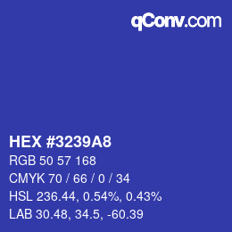 カラーコード: HEX #3239A8 | qconv.com