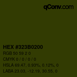 Color code: HEX #323B0200 | qconv.com
