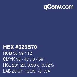 Color code: HEX #323B70 | qconv.com