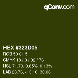 颜色代码: HEX #323D05 | qconv.com