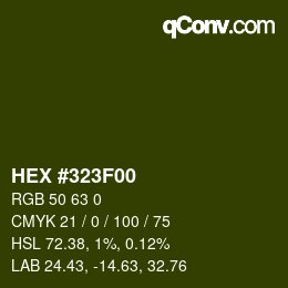 カラーコード: HEX #323F00 | qconv.com