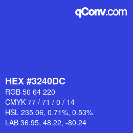 カラーコード: HEX #3240DC | qconv.com
