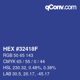 Color code: HEX #32418F | qconv.com