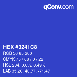 Color code: HEX #3241C8 | qconv.com