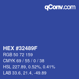 Color code: HEX #32489F | qconv.com
