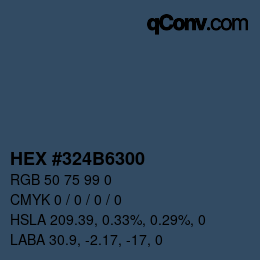 Color code: HEX #324B6300 | qconv.com