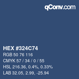 Color code: HEX #324C74 | qconv.com