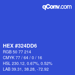 Color code: HEX #324DD6 | qconv.com