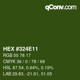 カラーコード: HEX #324E11 | qconv.com