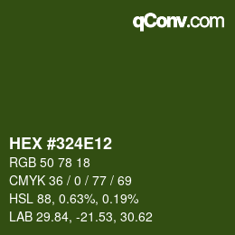 カラーコード: HEX #324E12 | qconv.com