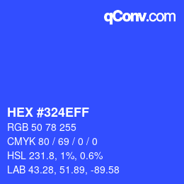 Color code: HEX #324EFF | qconv.com