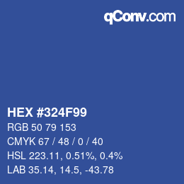 Color code: HEX #324F99 | qconv.com