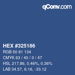 Código de color: HEX #325186 | qconv.com