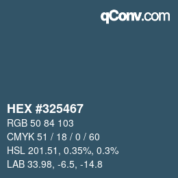 Code couleur: HEX #325467 | qconv.com