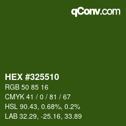 颜色代码: HEX #325510 | qconv.com