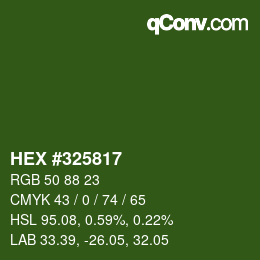 カラーコード: HEX #325817 | qconv.com