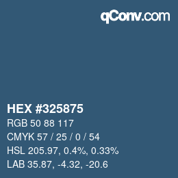 カラーコード: HEX #325875 | qconv.com