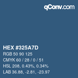 Color code: HEX #325A7D | qconv.com