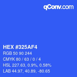 カラーコード: HEX #325AF4 | qconv.com