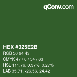 カラーコード: HEX #325E2B | qconv.com