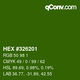Color code: HEX #326201 | qconv.com