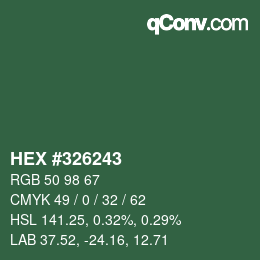 Color code: HEX #326243 | qconv.com