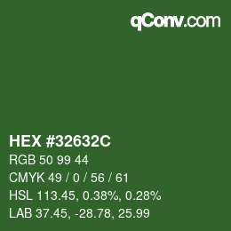 Color code: HEX #32632C | qconv.com