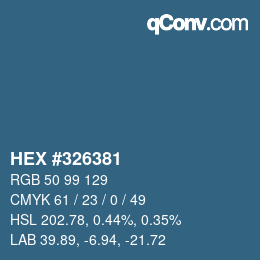 Color code: HEX #326381 | qconv.com