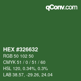 カラーコード: HEX #326632 | qconv.com